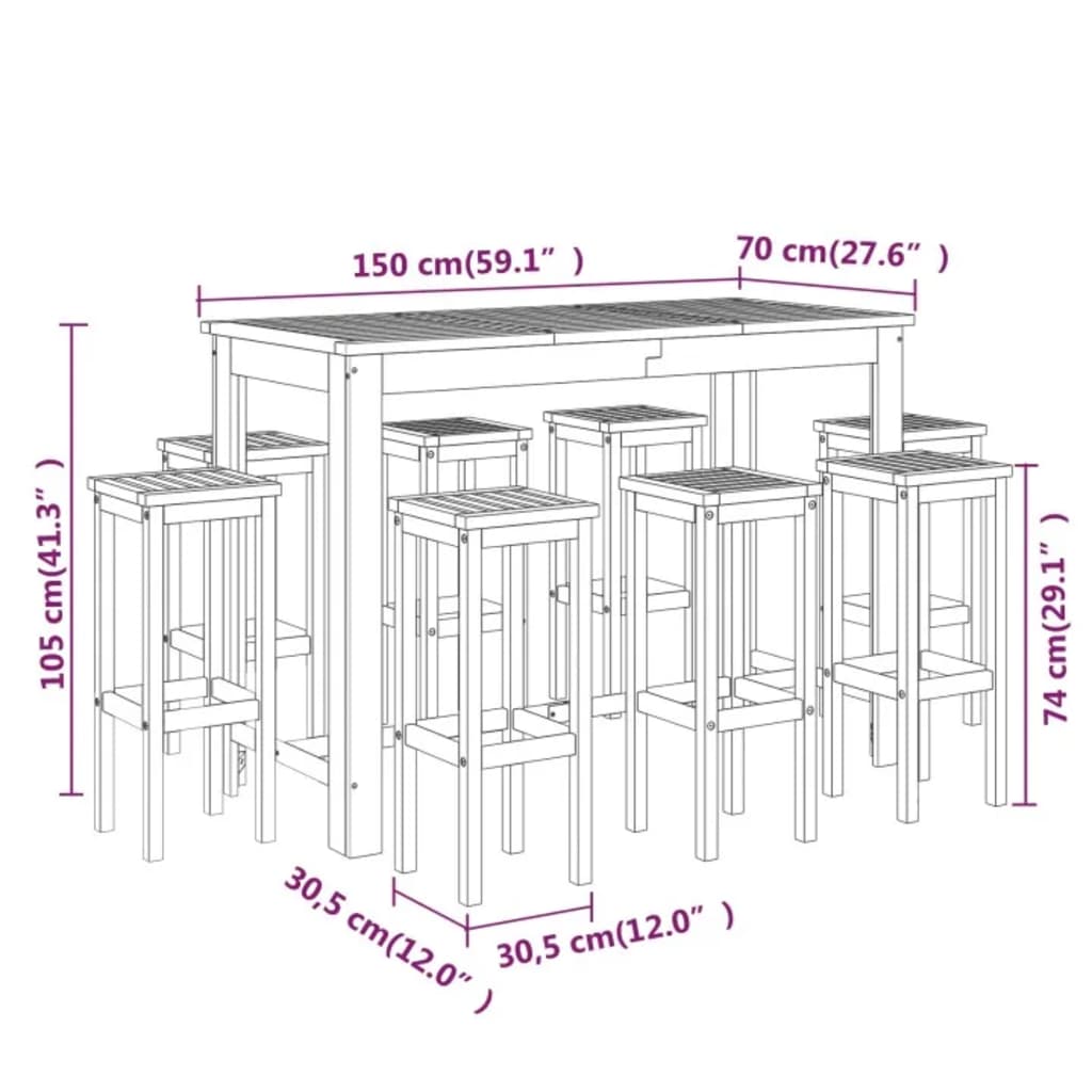 Tuinbarset Massief Acaciahout