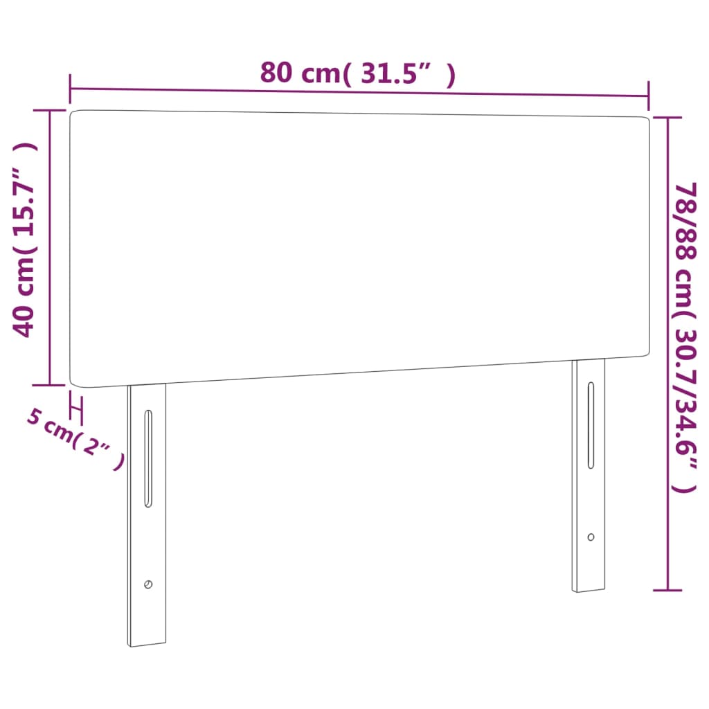 Hoofdbord 80X5X78/88 Cm Fluweel