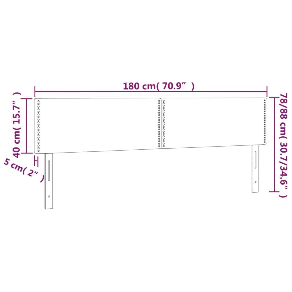 Hoofdborden 2 St 90X5X78/88 Cm Fluweel