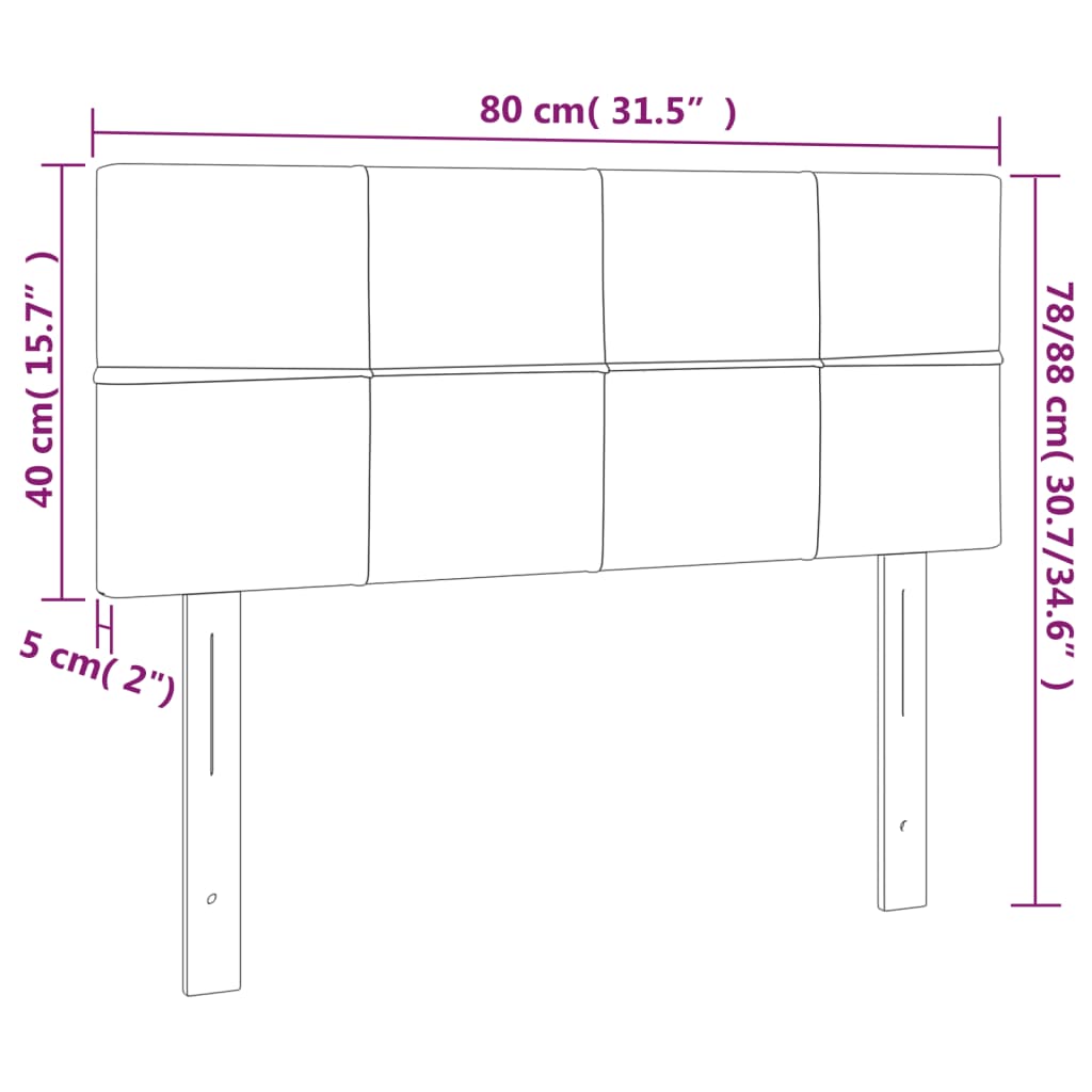 Hoofdbord 80X5X78/88 Cm Fluweel