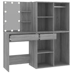 Kaptafel Met Kastjes Led Bewerkt Hout Eiken
