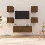 Tv-Wandmeubelset Bewerkt Hout Kleurig