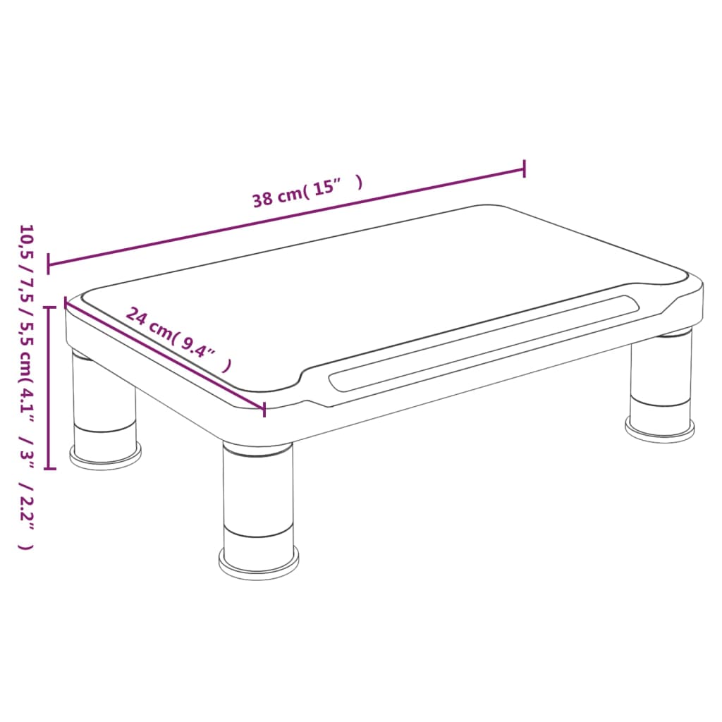 Monitorstandaard 38X24X10,5 Cm Zwart Donkerbruin