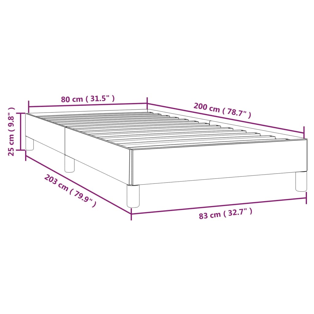 Bedframe Zonder Matras Stof Donkergrijs