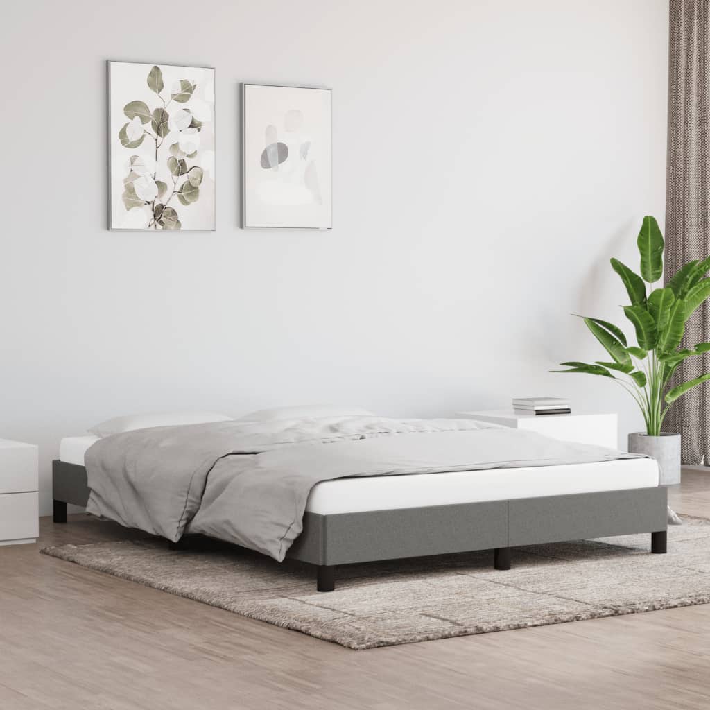 Bedframe Zonder Matras Stof Donkergrijs