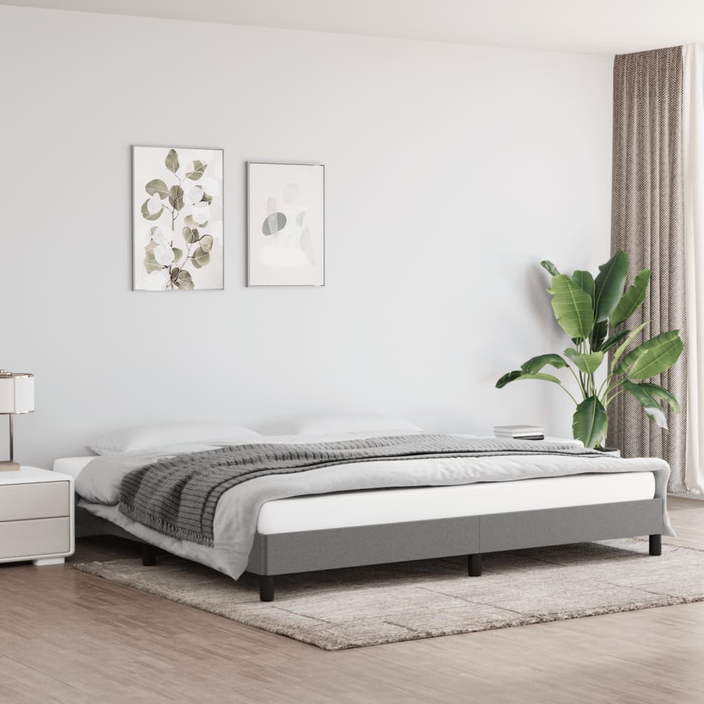 Bedframe Zonder Matras Stof Donkergrijs