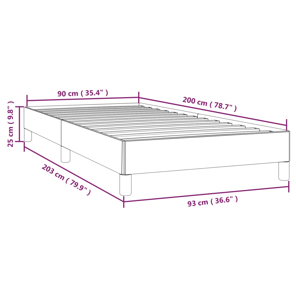 Bedframe Zonder Matras Stof Donkerbruin