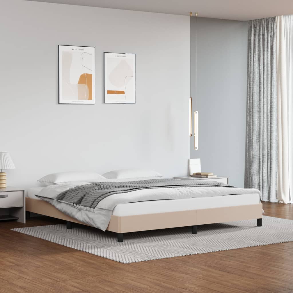 Bedframe Kunstleer Kleurig Cappuccino