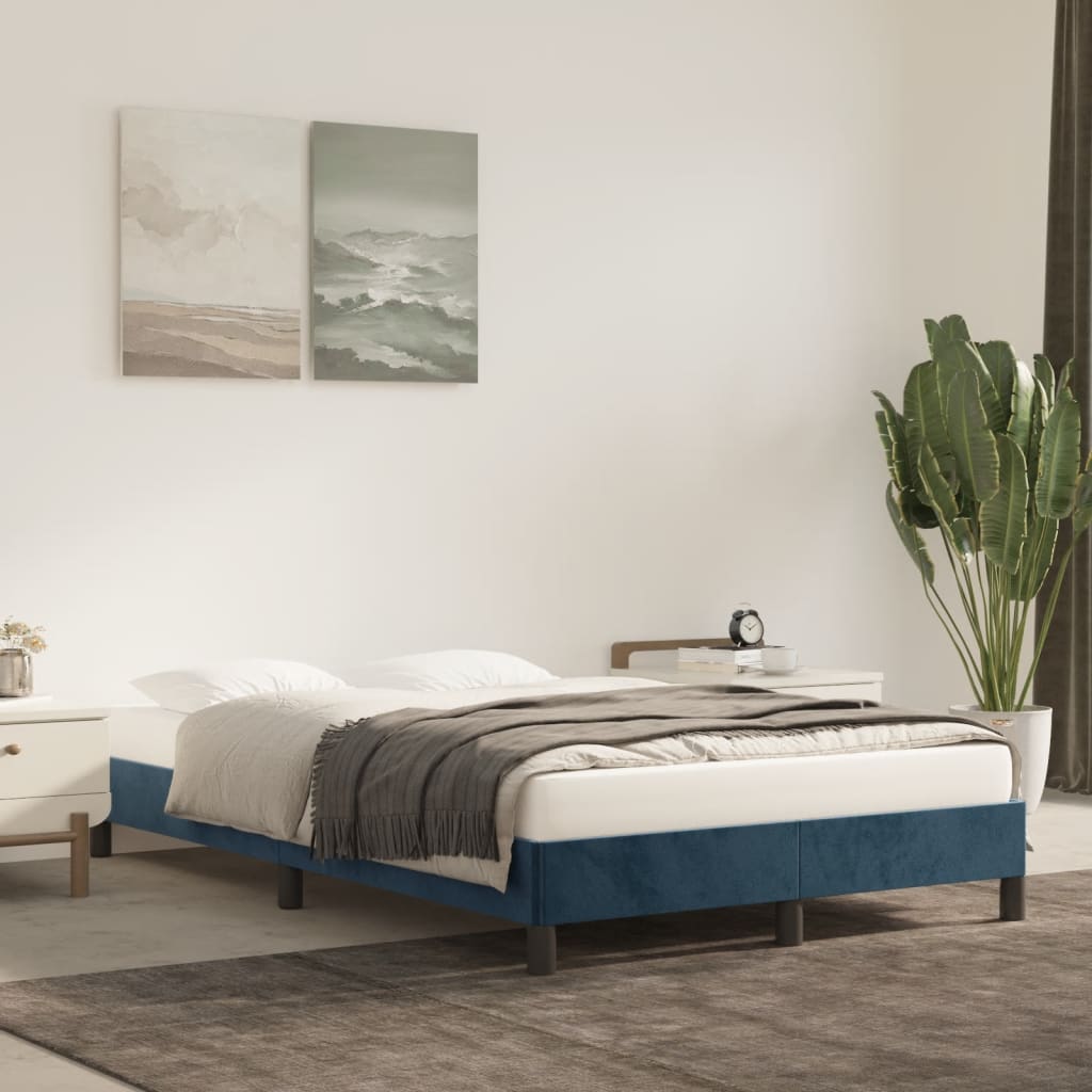 Bedframe Fluweel Donkerblauw