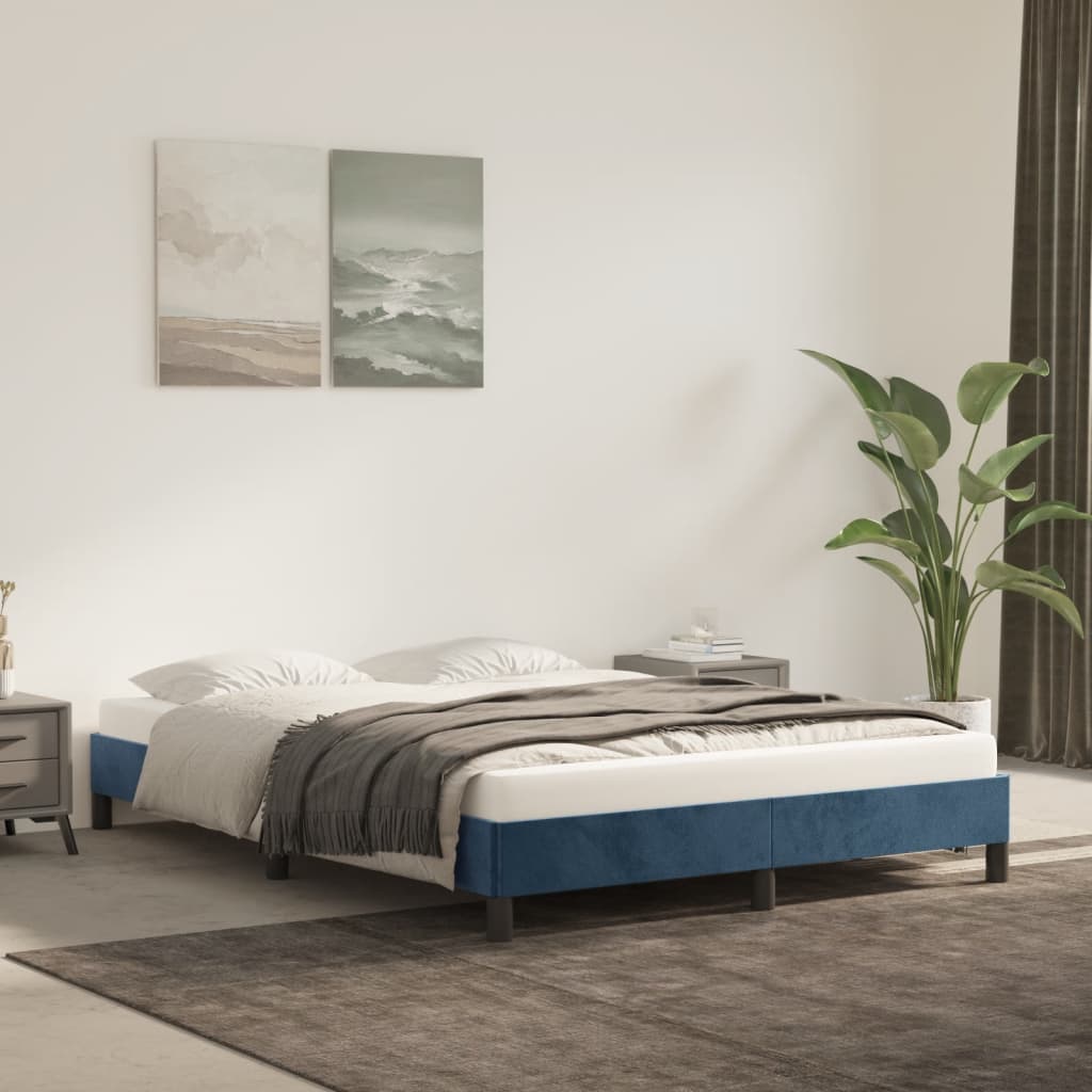 Bedframe Fluweel Donkerblauw