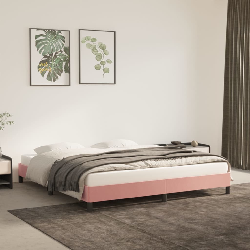 Bedframe Fluweel Roze