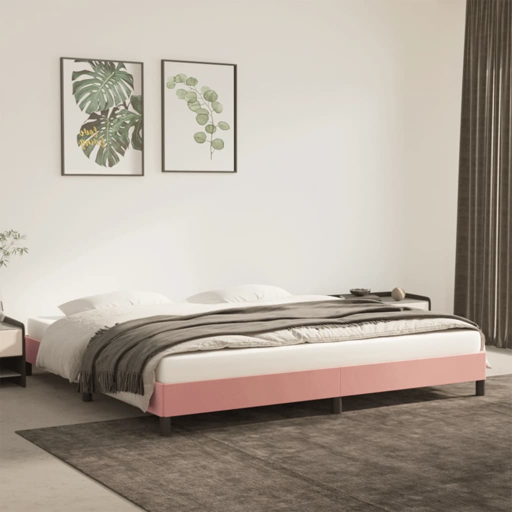 Bedframe Fluweel Roze