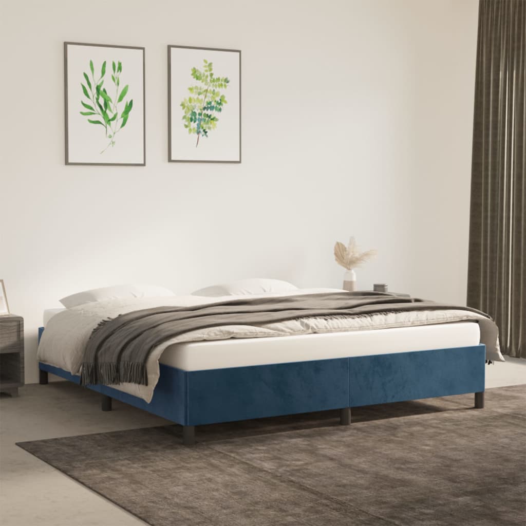 Bedframe Fluweel Donkerblauw