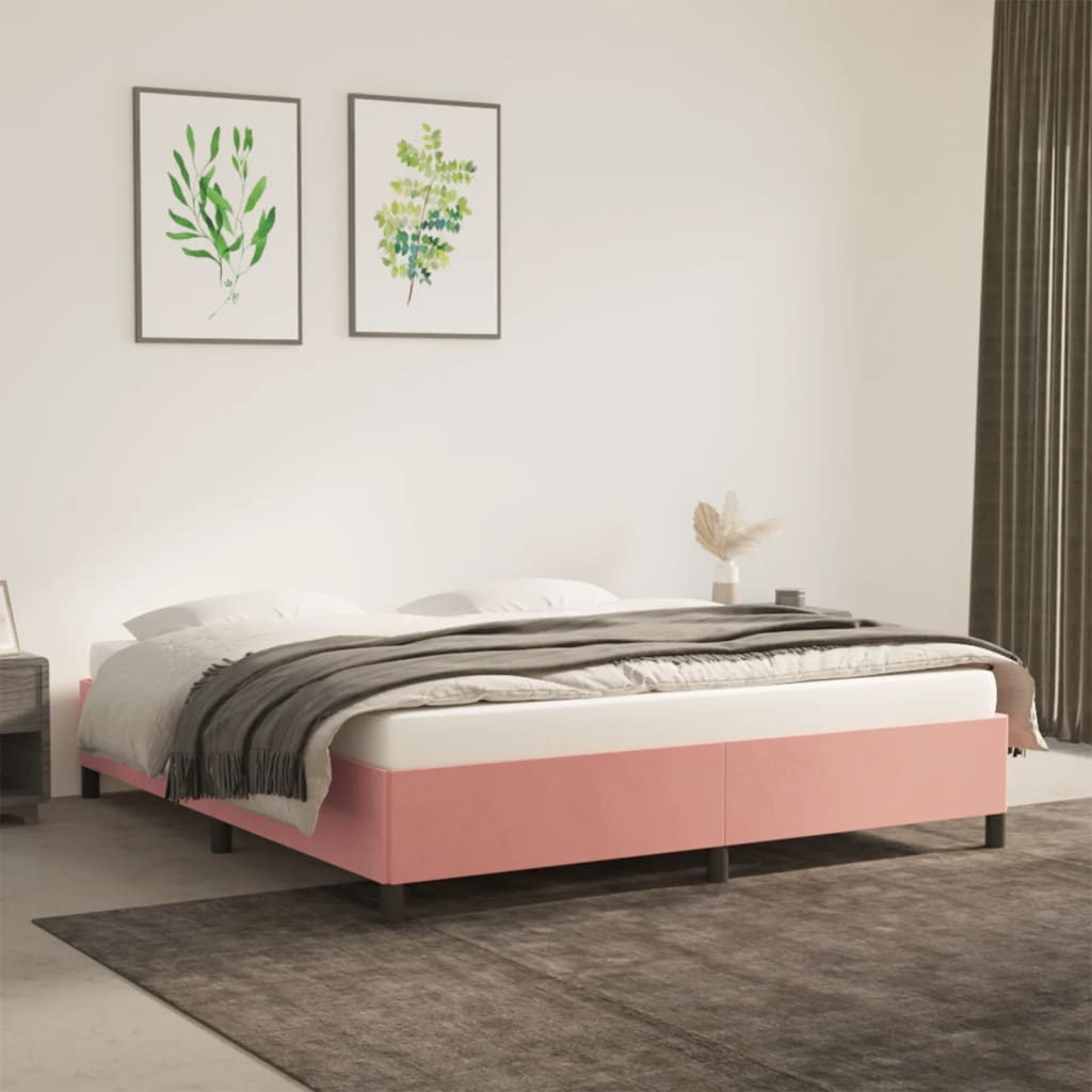 Bedframe Fluweel Roze