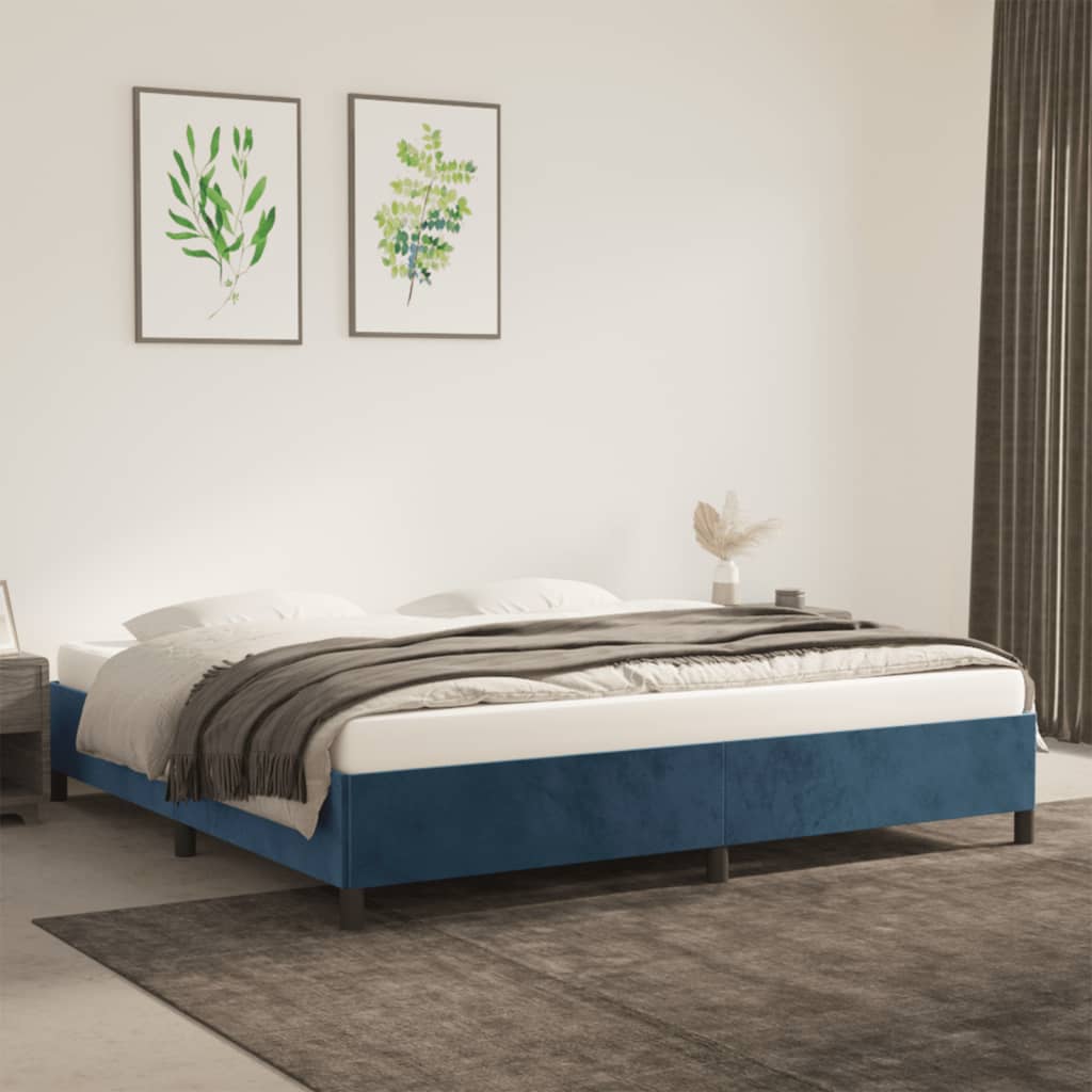 Bedframe Fluweel Donkerblauw