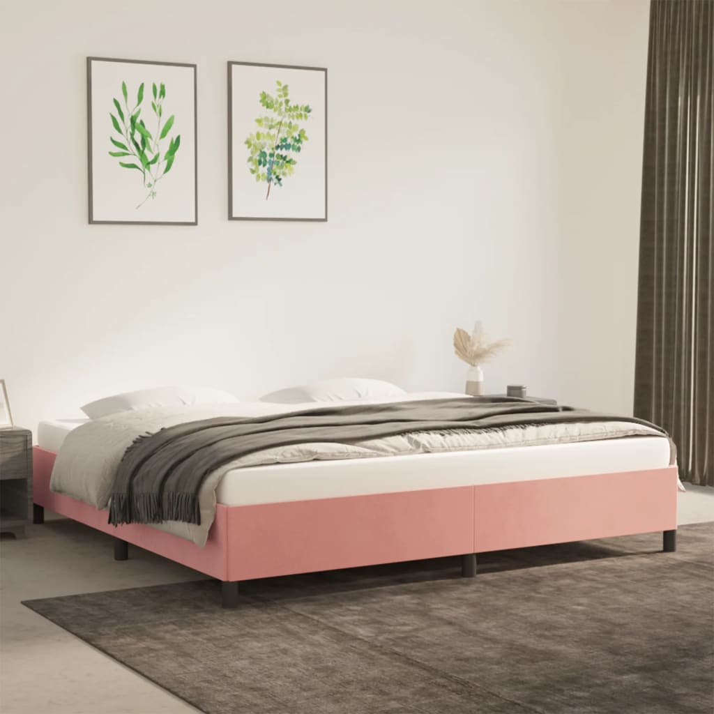 Bedframe Fluweel Roze