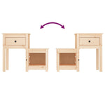 Nachtkastje 79,5X38X65,5 Cm Massief Grenenhout