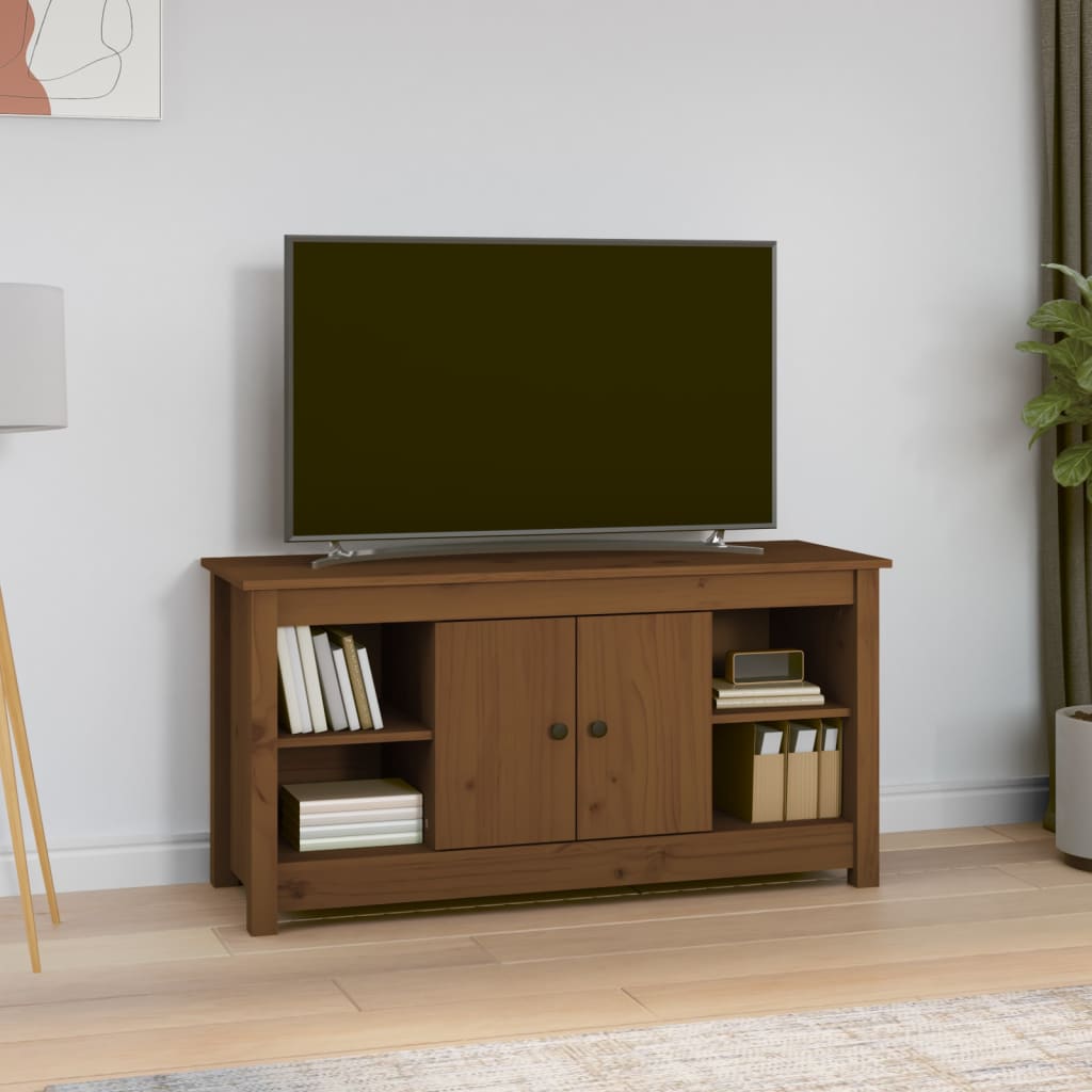 Tv-Meubel 03X36,5X52 Cm Massief Grenenhout