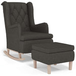 Fauteuil Met Schommelpoten En Voetenbank Stof