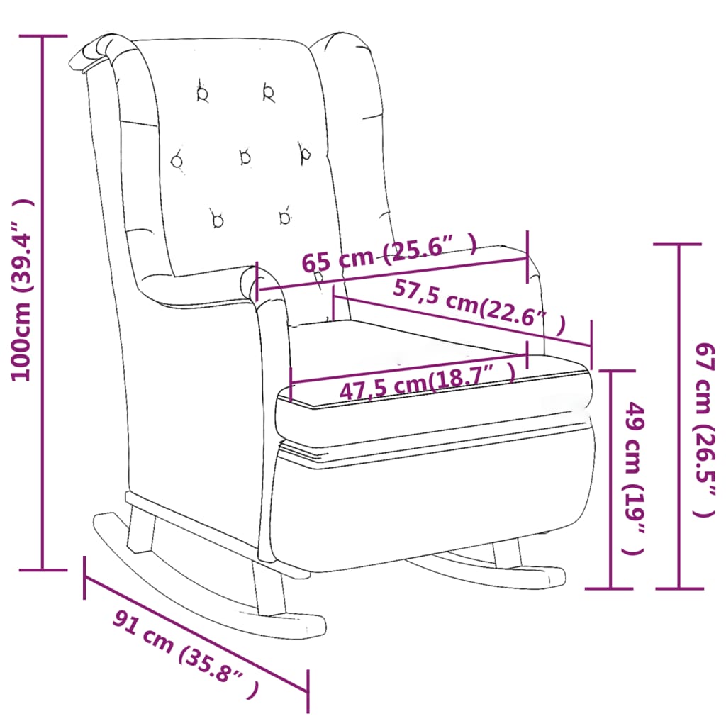 Fauteuil Met Schommelpoten En Voetenbank Stof