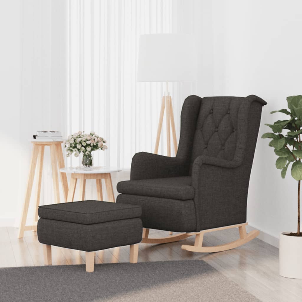 Fauteuil Met Schommelpoten En Voetenbank Stof