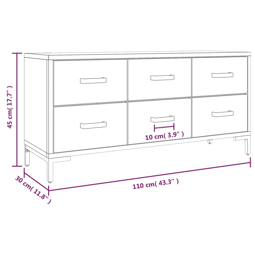 Opbergkast 110X30X45 Cm Massief Grenenhout