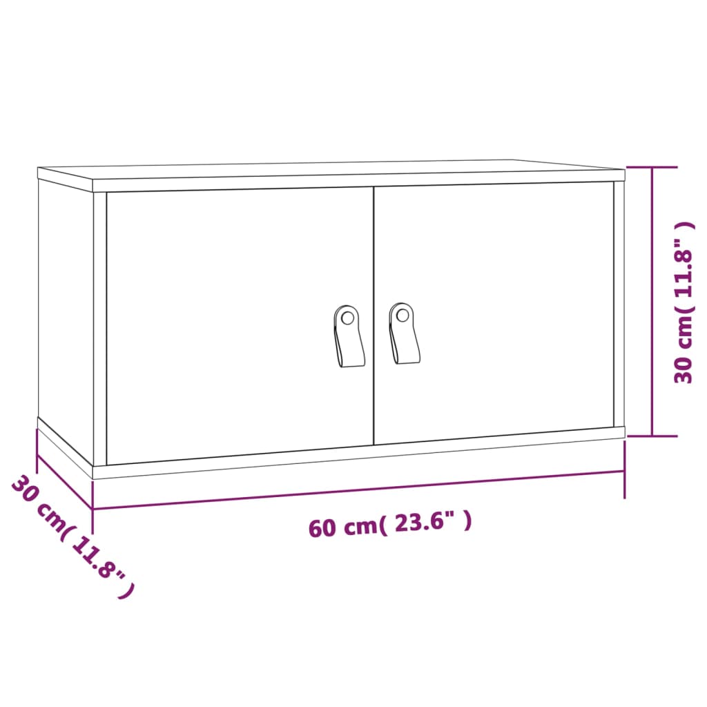 Wandkasten 60X30X30 Cm Massief Grenenhout