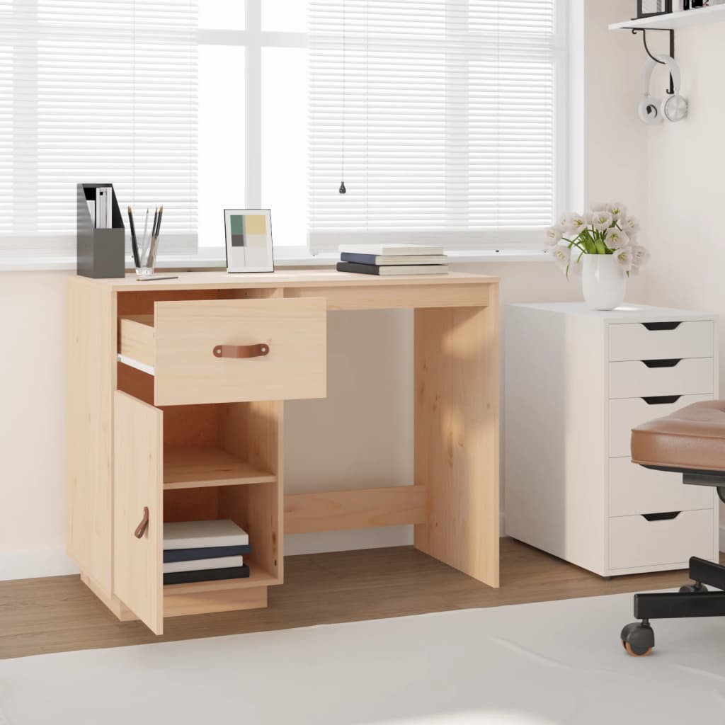 Bureau 95X50X75 Cm Massief Grenenhout