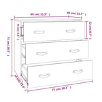 Dressoir 80X40X75 Cm Massief Grenenhout