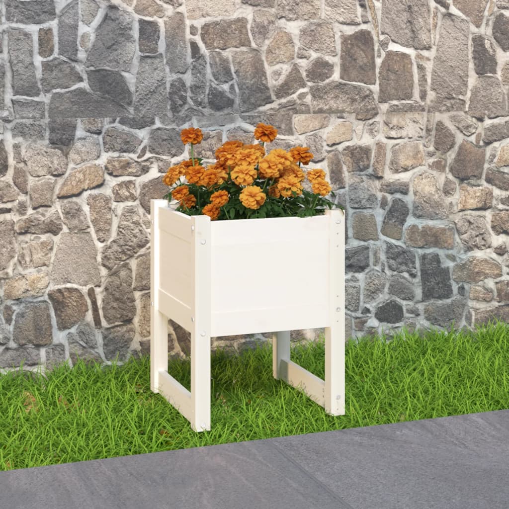 Plantenbak 40X40X52,5 Cm Massief Grenenhout Wit