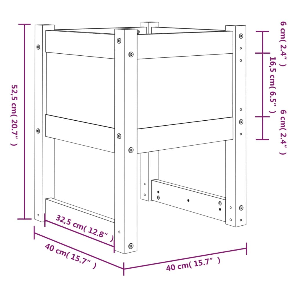 Plantenbakken 40X40X5,5 Cm Massief Grenenhout Honingbruin