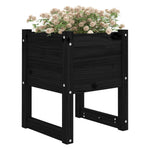 Plantenbakken 40X40X5,5 Cm Massief Grenenhout Zwart