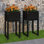 Plantenbakken 40X40X5,5 Cm Massief Grenenhout Zwart