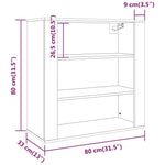Wandkast 80X33X80 Cm Bewerkt Hout