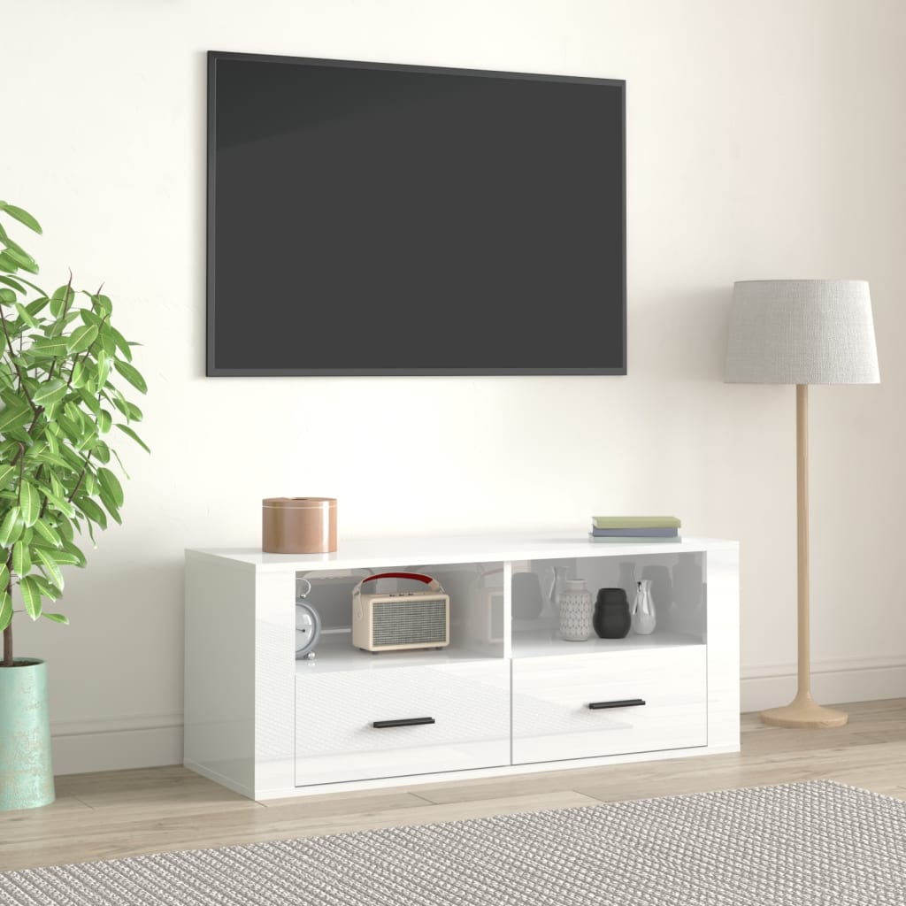 Tv-Meubel 100X35X40 Cm Bewerkt Hout Kleurig