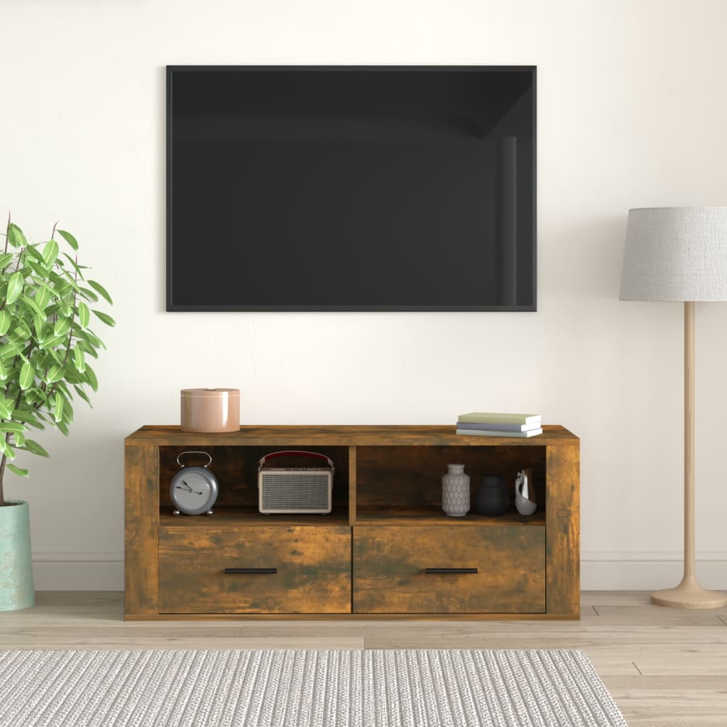 Tv-Meubel 100X35X40 Cm Bewerkt Hout Kleurig