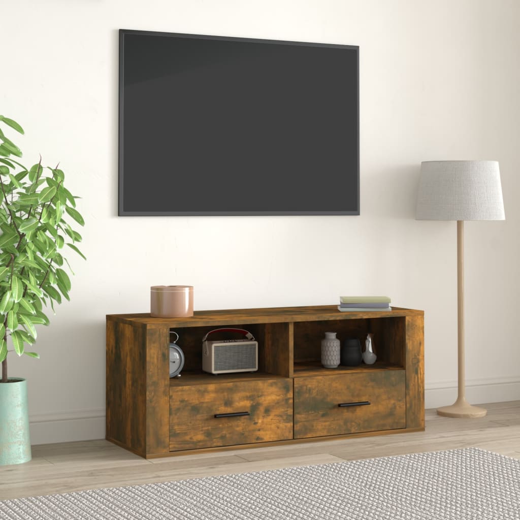 Tv-Meubel 100X35X40 Cm Bewerkt Hout Kleurig