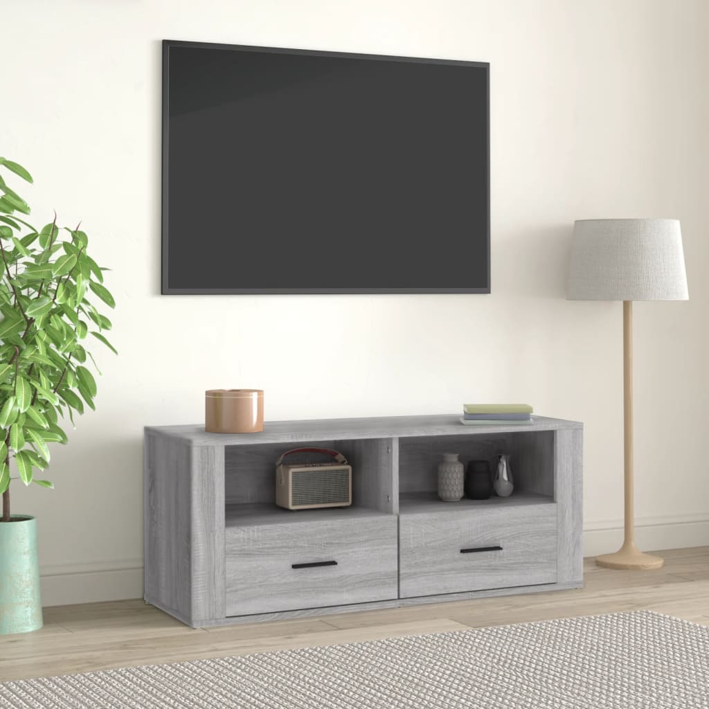 Tv-Meubel 100X35X40 Cm Bewerkt Hout Kleurig