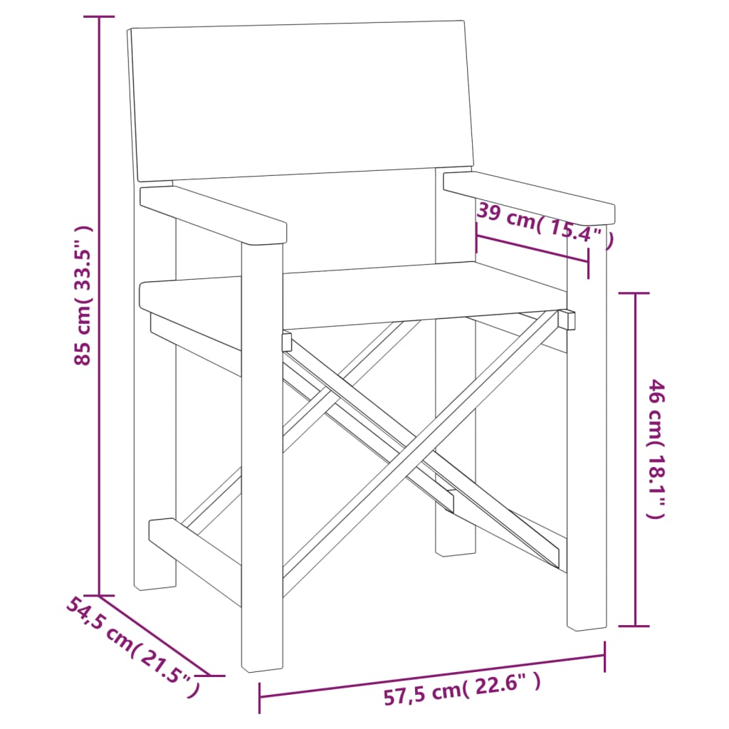 Regisseursstoelen 2 St Massief Teakhout Grijs