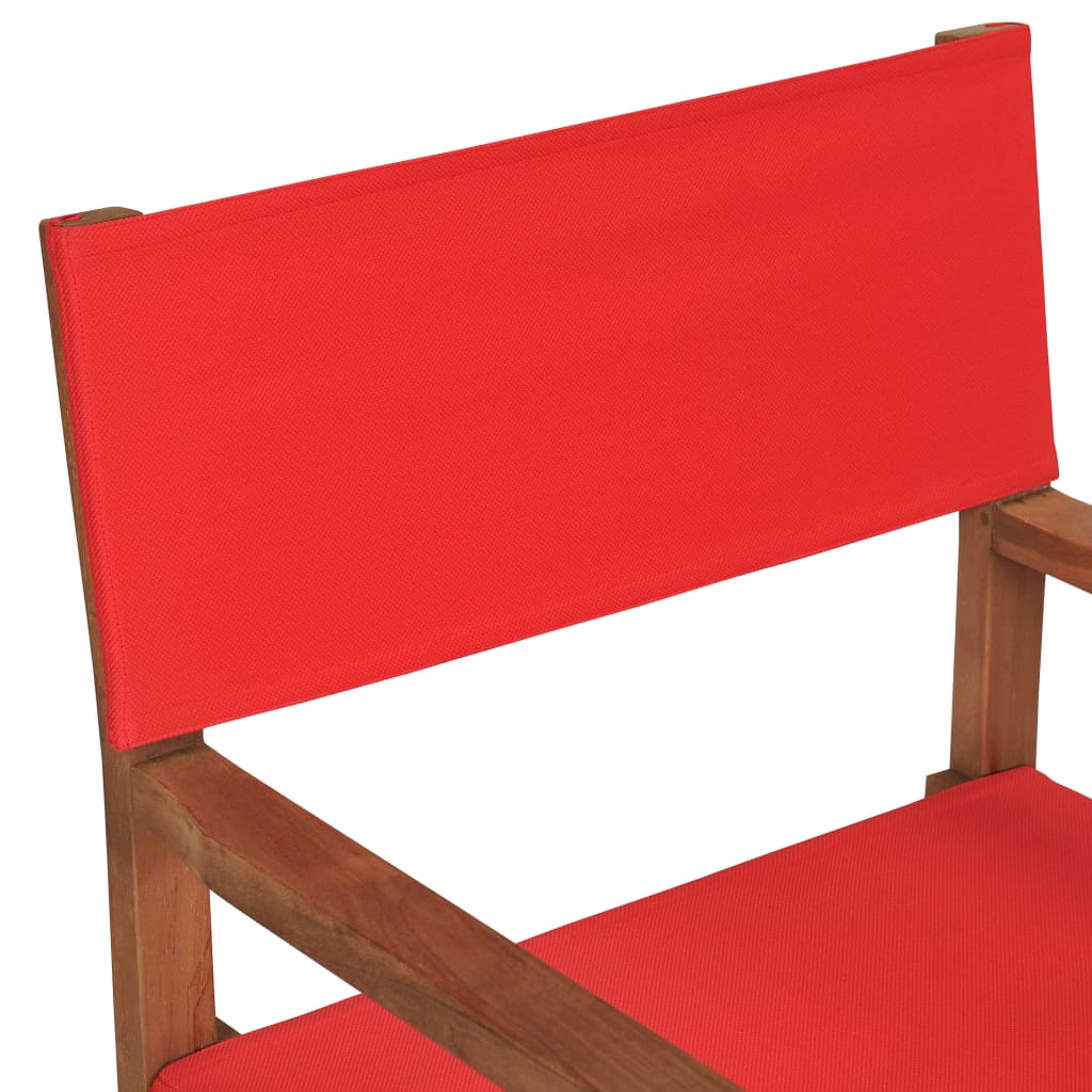 Regisseursstoelen 2 St Massief Teakhout Rood Donkergrijs