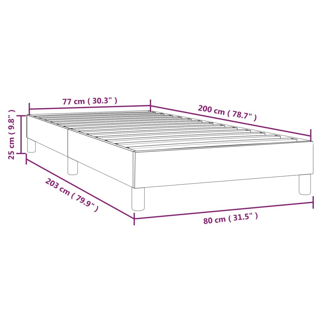 Bedframe Zonder Matras Stof Donkergrijs