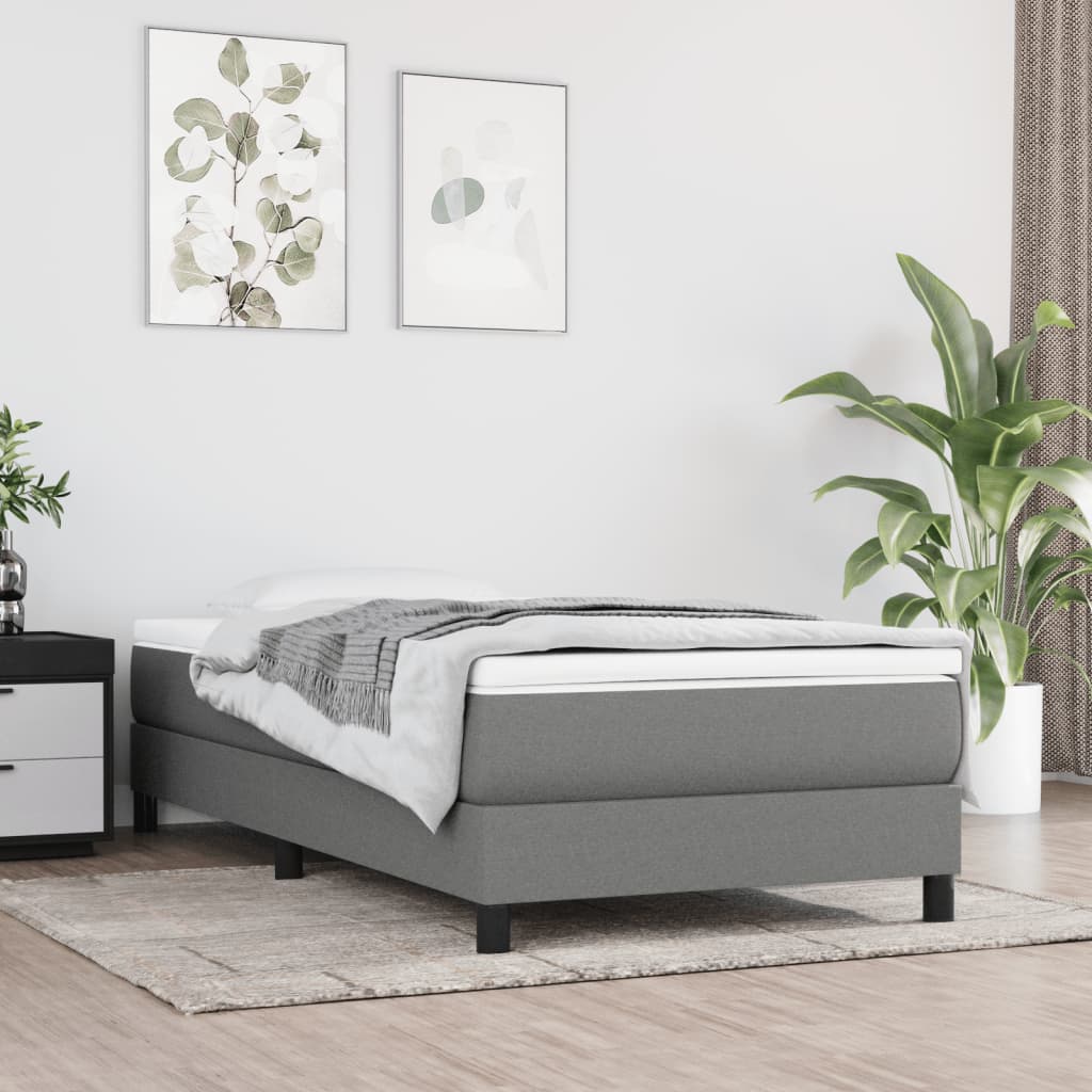 Bedframe Zonder Matras Stof Donkergrijs