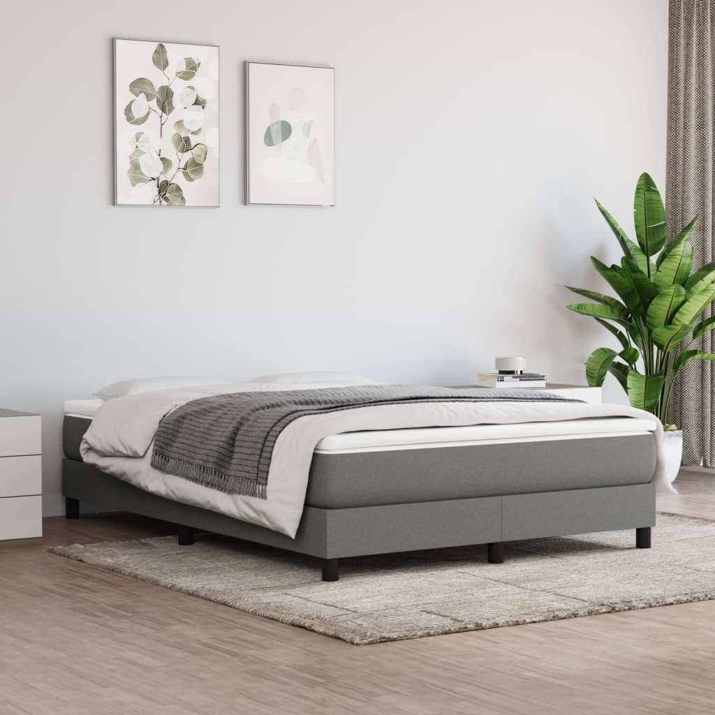 Bedframe Zonder Matras Stof Donkergrijs