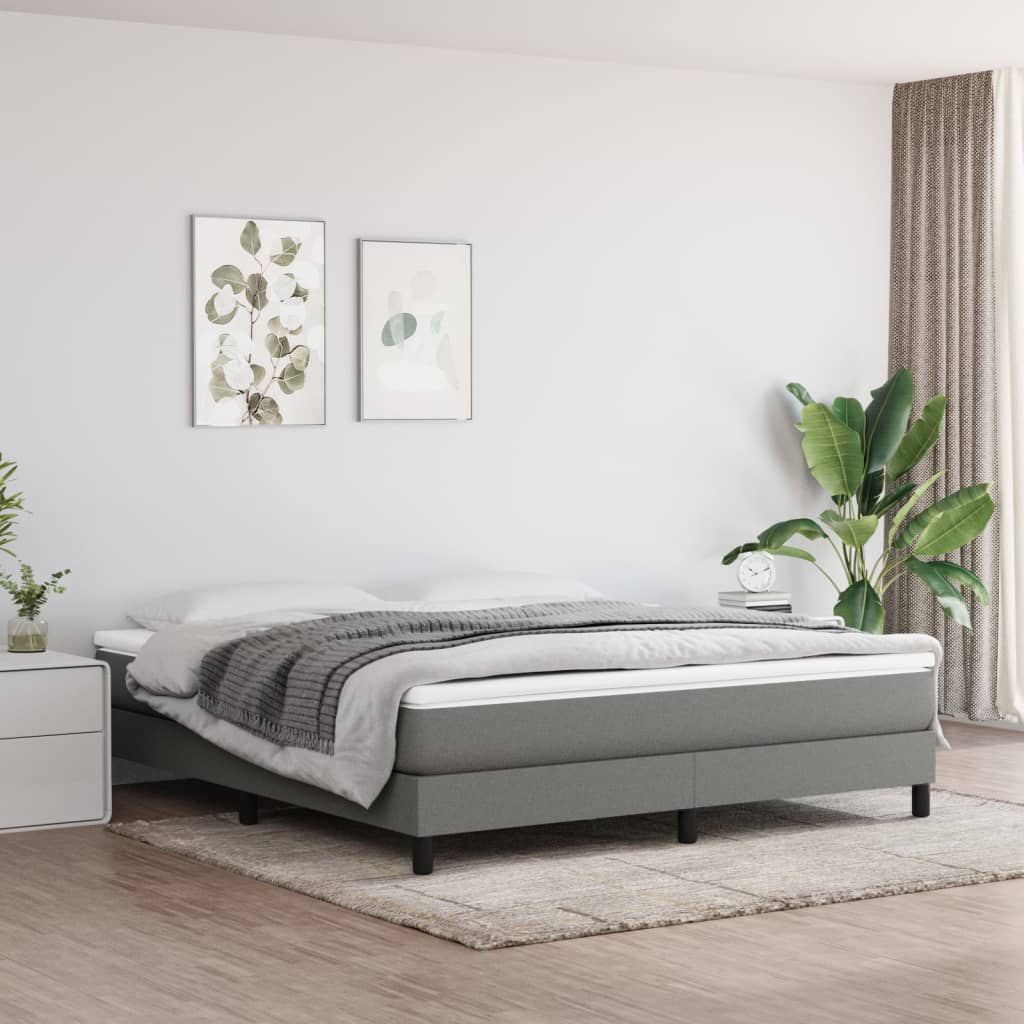 Bedframe Zonder Matras Stof Donkergrijs