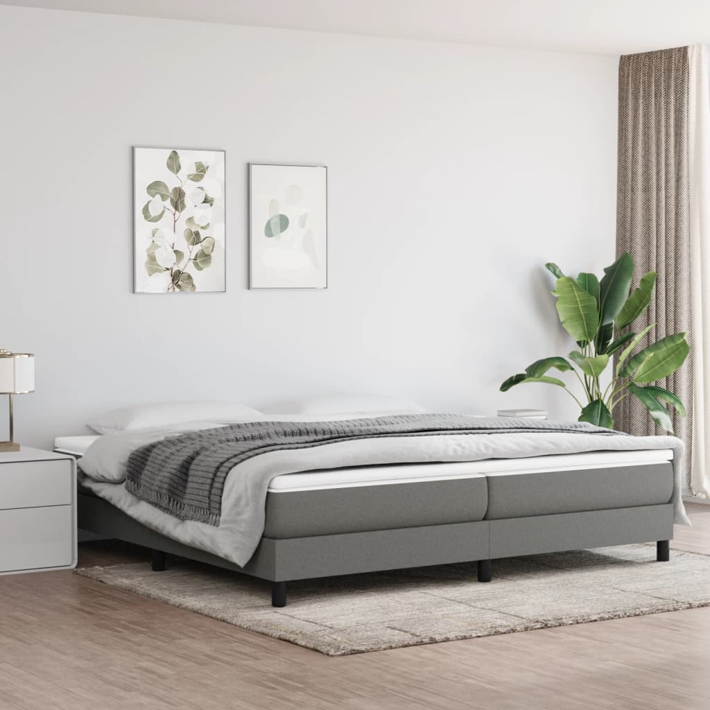 Bedframe Zonder Matras Stof Donkergrijs