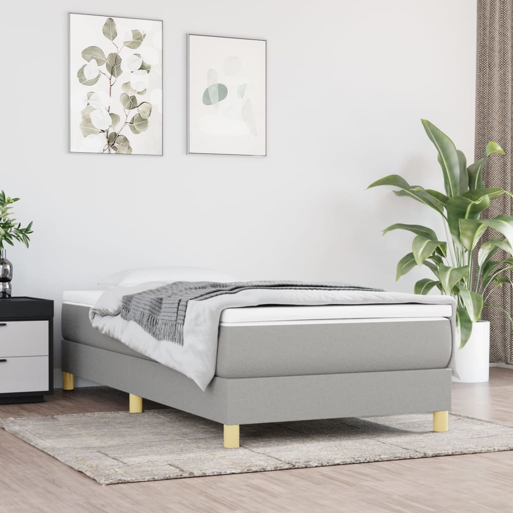 Bedframe Zonder Matras Stof Lichtgrijs