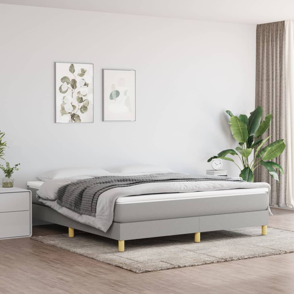 Bedframe Zonder Matras Stof Lichtgrijs