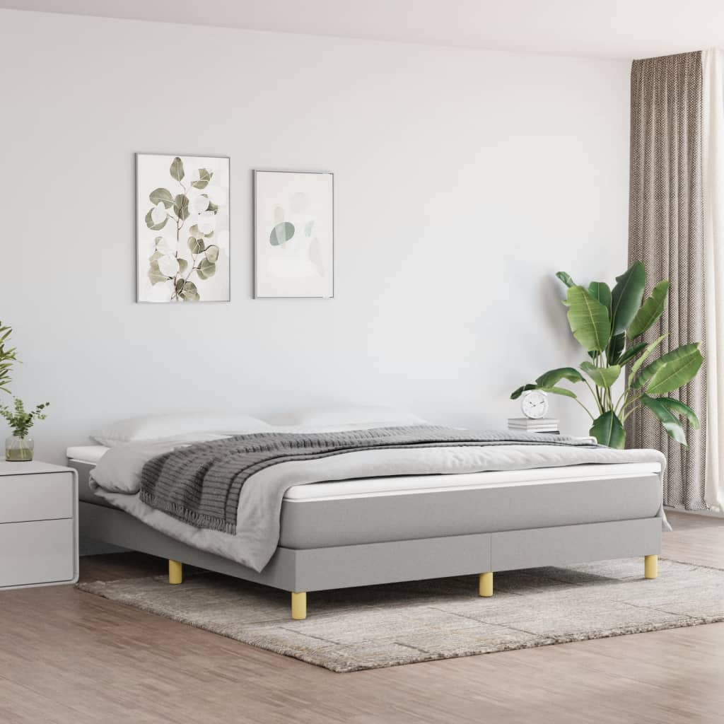 Bedframe Zonder Matras Stof Lichtgrijs