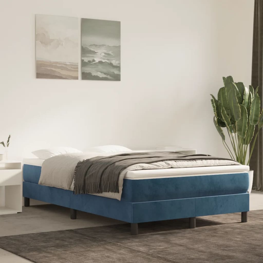 Bedframe Fluweel Donkerblauw