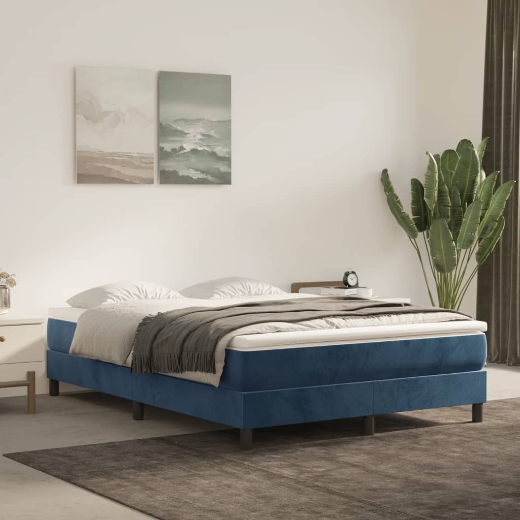 Bedframe Fluweel Donkerblauw